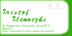 kristof klenoczki business card